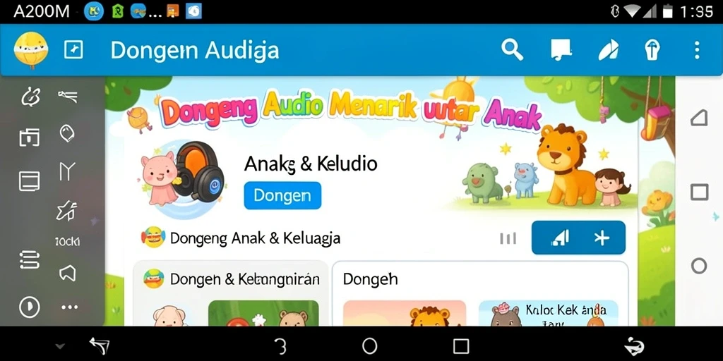 Tampilan antarmuka aplikasi A200M yang ramah anak.