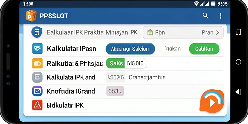 Tampilan utama PP8SLOT dengan antarmuka Kalkulator IPK yang user-friendly.