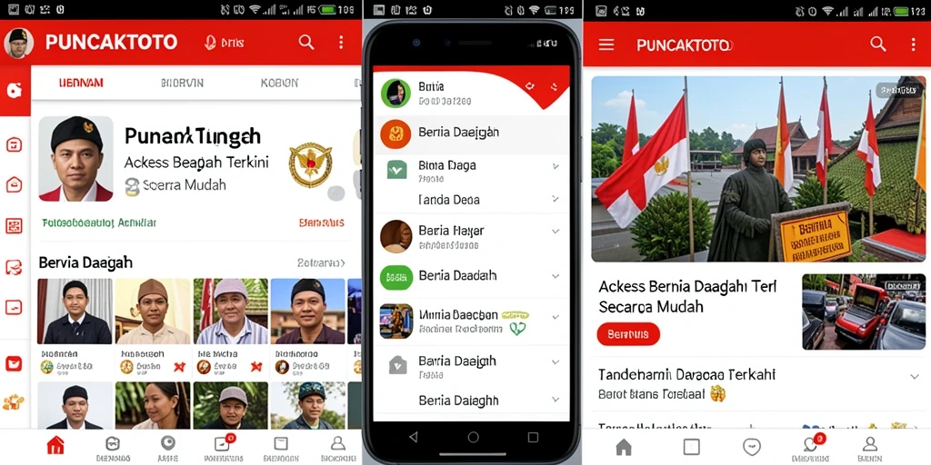 Antarmuka PUNCAKTOTO menampilkan berita daerah terkini secara jelas.
